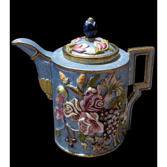 Vintage Cottagecore Collectible Mini Teapot Figure by Rucinni - Picture 2 of 12